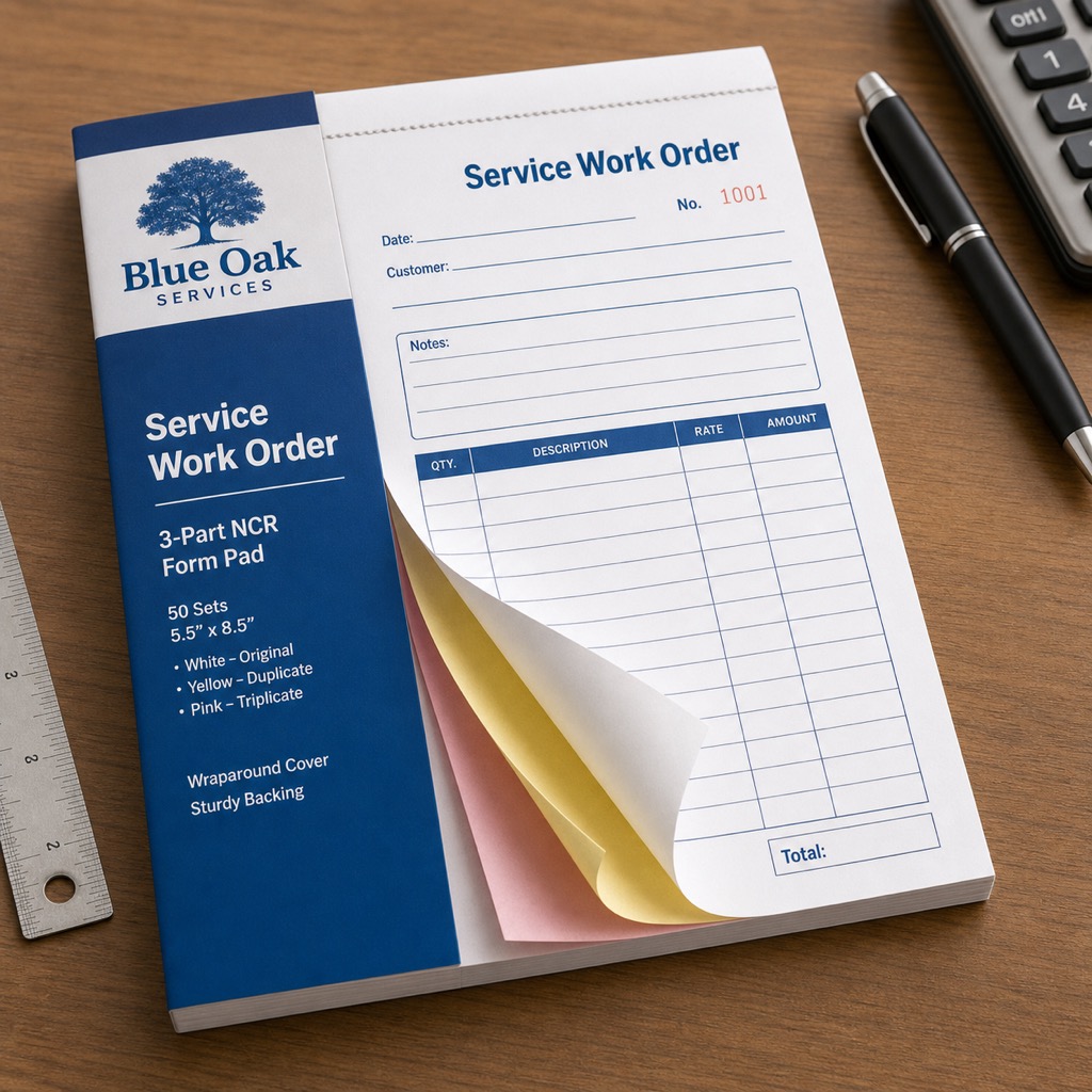 3-part NCR Form Pads w Wraparound Cover