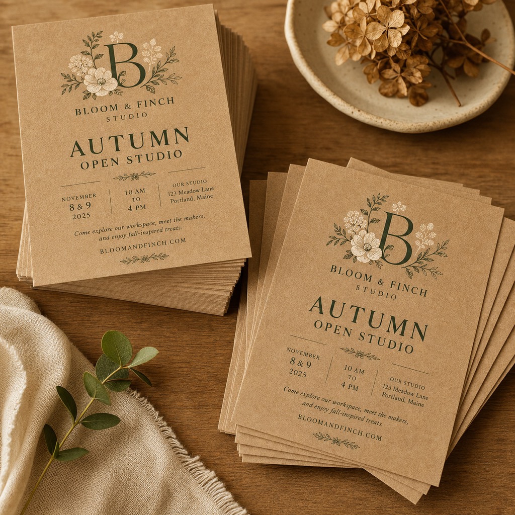 Brown Kraft Announcement Cards