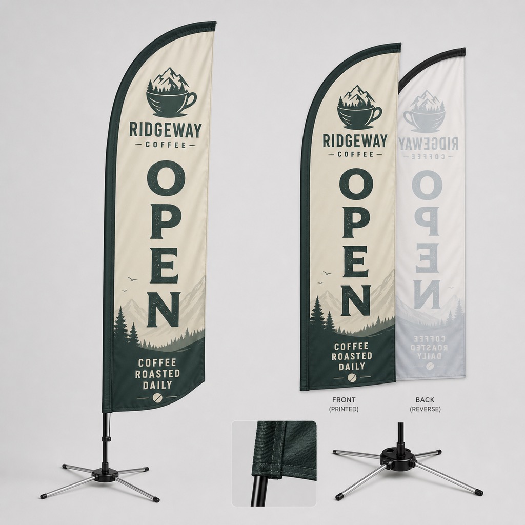 Single and Double Sided Feather Flags