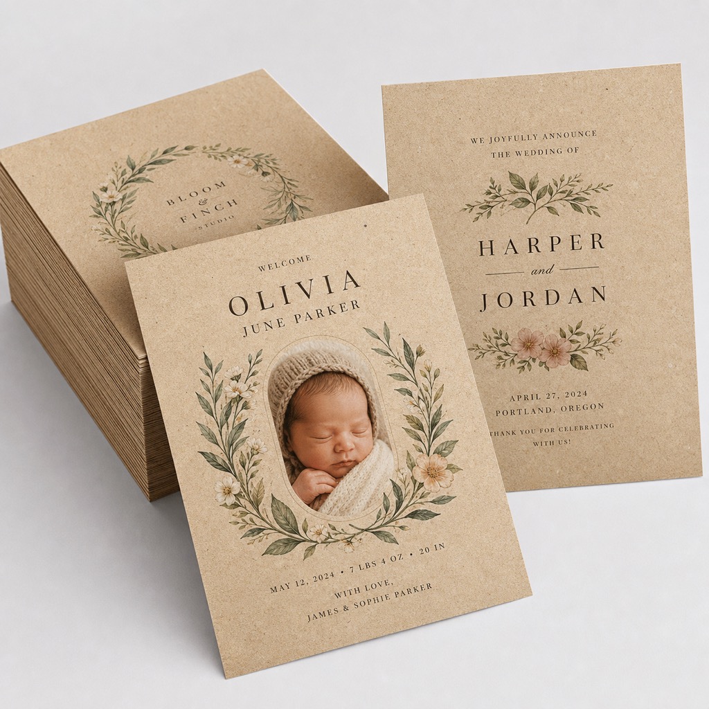 Natural Announcement Cards