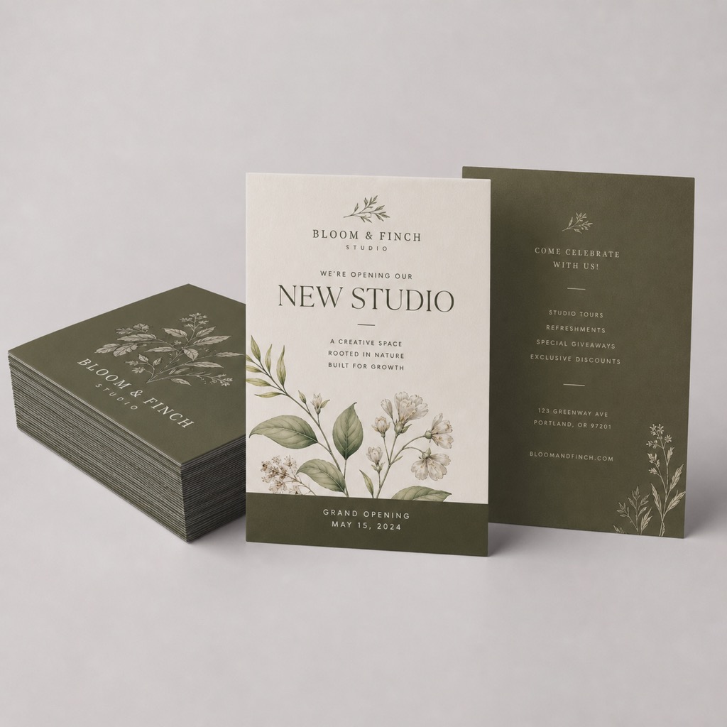 Suede Announcement Cards