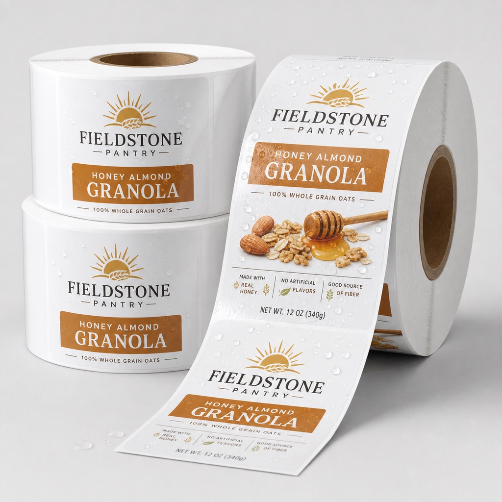 White BOPP Roll Labels