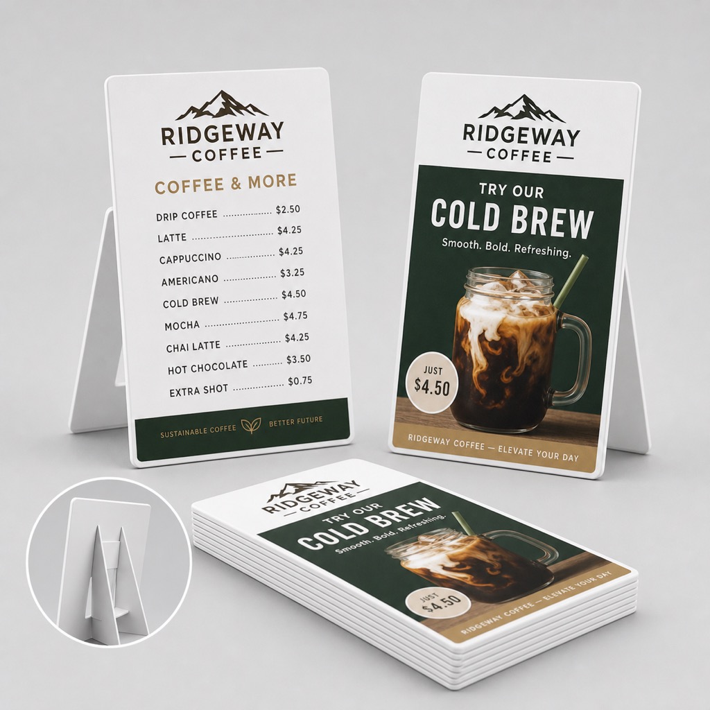 White PVC Counter Cards